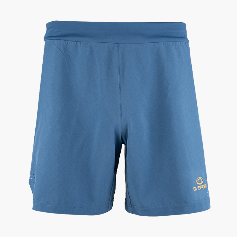 A soft short for trail-running Boston navy blue