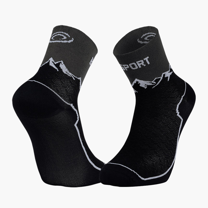 BV SPORT | DOUBLE GR MID Hiking Socks Black