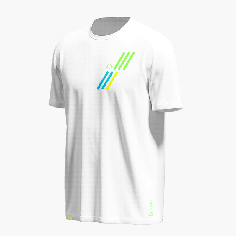 Light BV SPORT technical T-shirt White/Green - Lightweight and breathable DryClim
