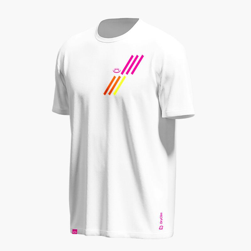 Light BV SPORT technical T-shirt White/Pink - Lightweight and breathable DryClim