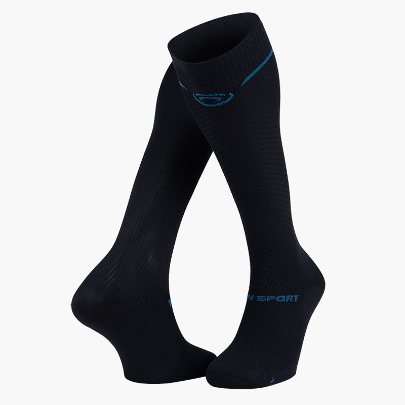 Light Run Compression Socks Black-Grey | Made in France