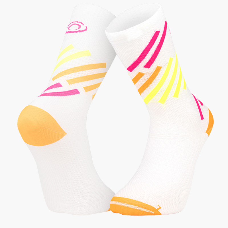 Made in France | Light Run Running High Socks "MIAMI" Orange/Yellow