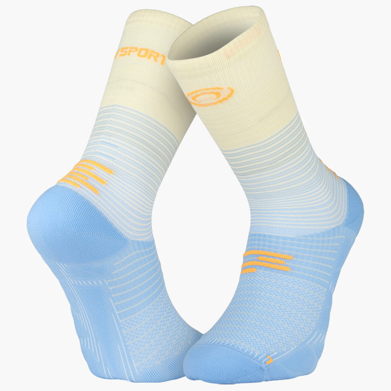 Made in France | RUN MARATHON High Socks Beige/Blue sky