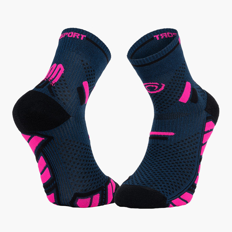 Made in France | TRAIL ULTRA MID socks Blue/Pink