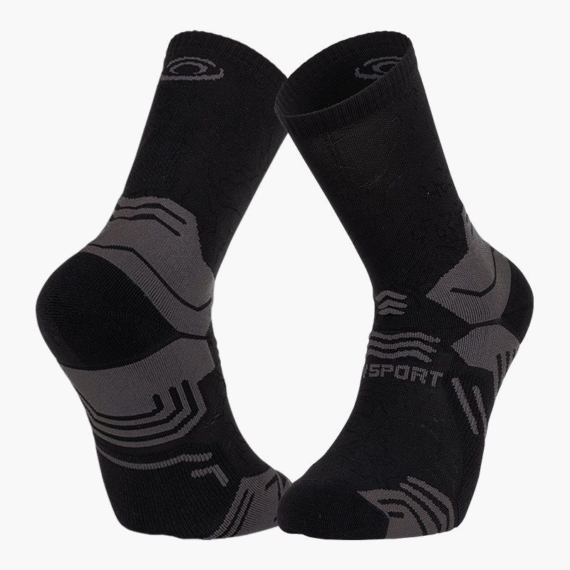 Made in France | TREK GR HIGH hiking socks Black/Grey