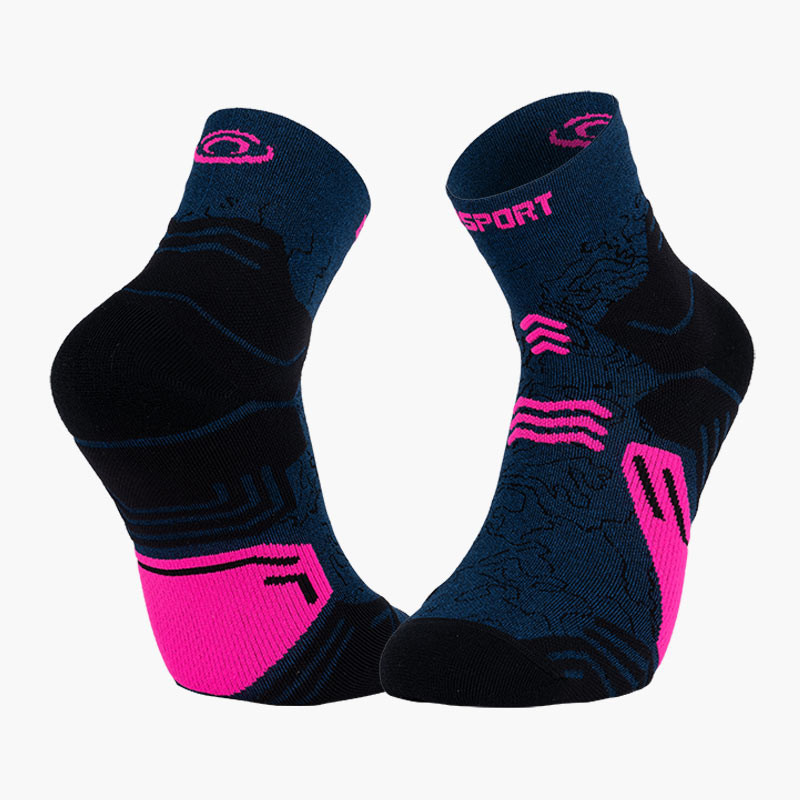 Made in France | TREK GR MID hiking socks Blue/Pink