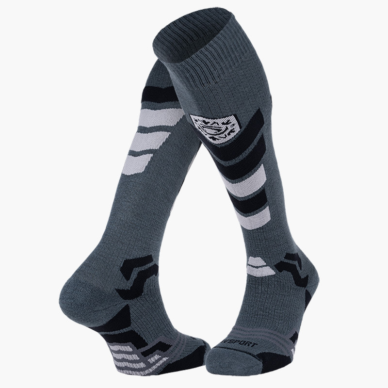 Slide Elite Black/Grey Ski Socks | Made in France