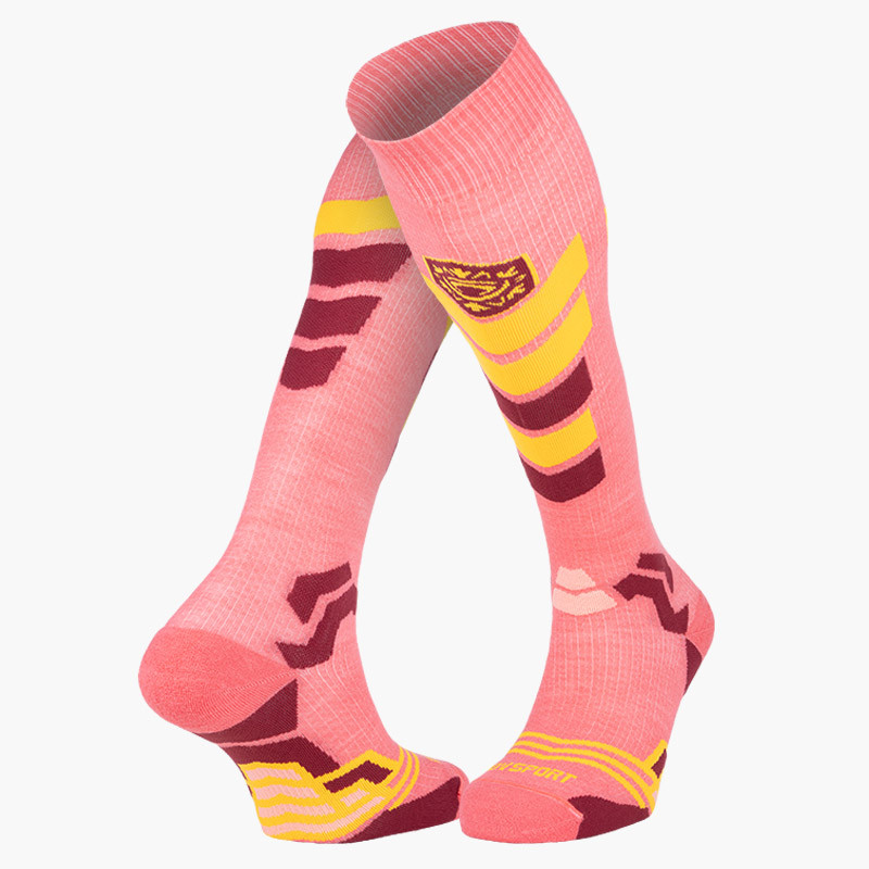 Slide Elite Pink/Orange Ski Socks | Made in France